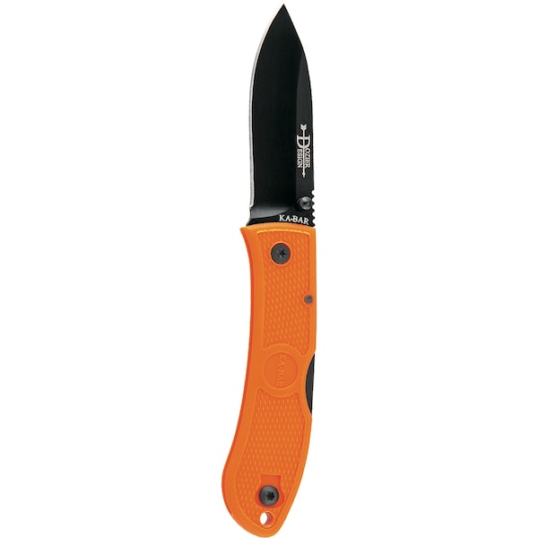 Ka-Bar Knives 2024 Ka-Bar Dozier Folding Hunter-Blaze Orange, Black Pocket Clip KAB-4062BO - main
